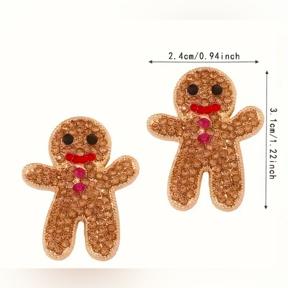 NEW Pair of Earrings. Cute Christmas Earrings. Gingerbread man earrings. - Picture 3 of 5